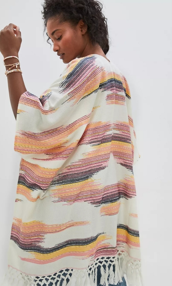 Anthropologie Sunrise Embroidered Kimono